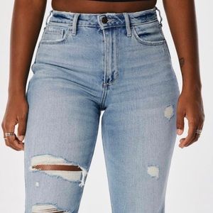 curly high rise mom jeans